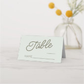 Modern Minimal Minimalist Green Wedding Plaatskaartje (Voorkant)