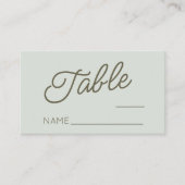 Modern Minimal Minimalist Green Wedding Plaatskaartje (Voorkant)