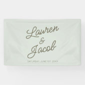 Modern Minimal Minimalist Green Wedding Spandoek (Horizontaal)