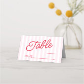 Modern Minimal Minimalist Pink and Red Wedding Plaatskaartje (Voorkant)