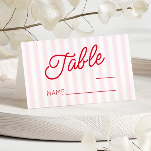 Modern Minimal Minimalist Pink and Red Wedding Plaatskaartje