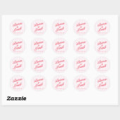 Modern Minimal Minimalist Red Pink Stripes Wedding Ronde Sticker (Vel)