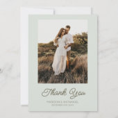 Modern Minimal Minimalist Sage Green Wedding Bedankkaart (Achterkant)
