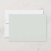 Modern Minimal Minimalist Sage Green Wedding RSVP Kaartje (Achterkant)
