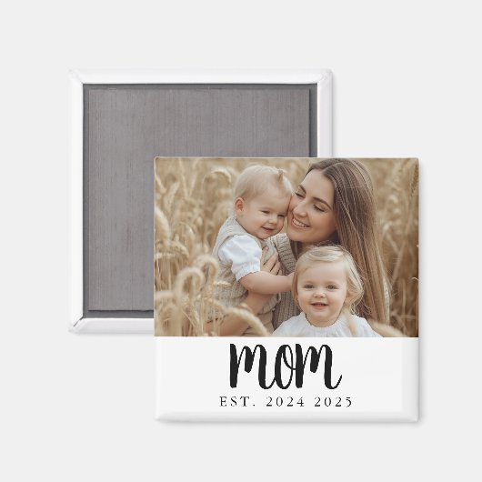 Modern Minimal Mom Established Photo Gift Magnet (Voorkant / Achterkant)