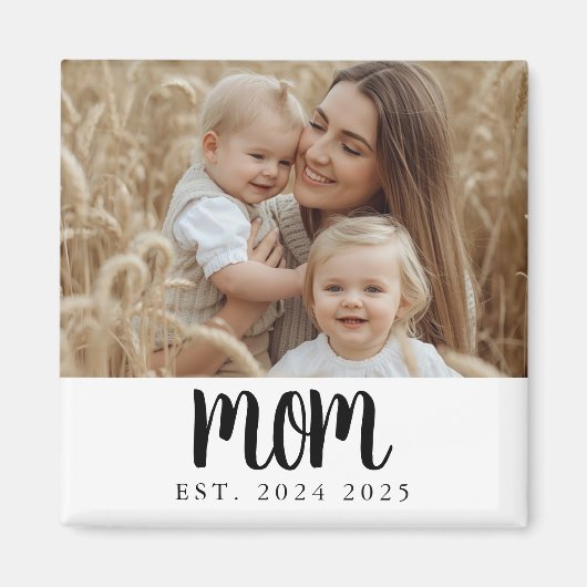 Modern Minimal Mom Established Photo Gift Magnet (Voorkant)