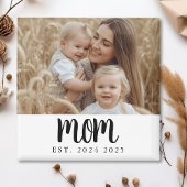 Modern Minimal Mom Established Photo Gift Magnet