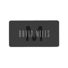 Modern Minimal Monogram Design Bewerkbaar Donkergr Etiket