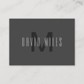 Modern Minimal Monogram Design Bewerkbaar Donkergr Informatiekaartje (Voorkant)