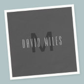 Modern Minimal Monogram Design Bewerkbaar Donkergr Servet