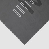 Modern Minimal Monogram Design Bewerkbaar Donkergr Tissuepapier (Detail)