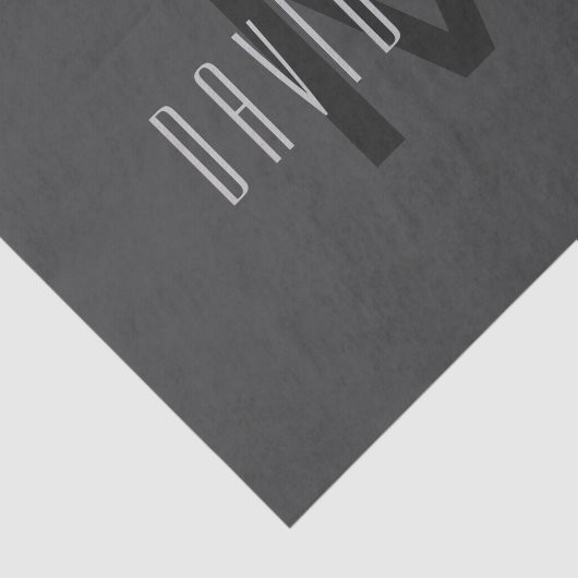 Modern Minimal Monogram Design Bewerkbaar Donkergr Tissuepapier (Detail)