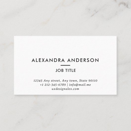 Modern Minimal Monogram Eenvoudig Professioneel Visitekaartje (Achterkant)