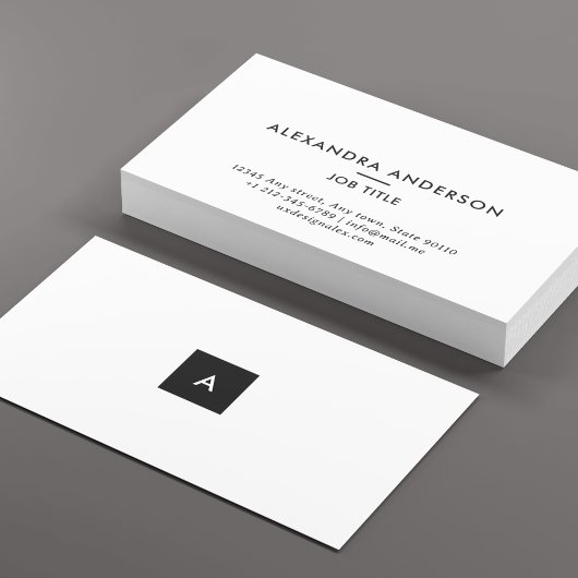 Modern Minimal Monogram Eenvoudig Professioneel Visitekaartje