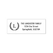 Modern Minimal Monogram Familienaam Retouradres Rubberstempel (Afrduk)