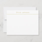 Modern Minimal Monogram Name White Flat Note Card Notitiekaartje (Voorkant)