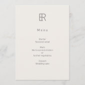 Modern Minimal Monogram Wedding Menu (Voorkant)