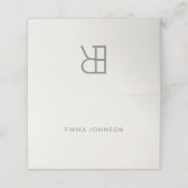 Modern Minimal Monogram Wedding Plaatskaartje (Buitenkant ongevouwen)