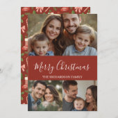 Modern Minimal Multi-Photo Christmas Feestdagenkaart (Voorkant / Achterkant)