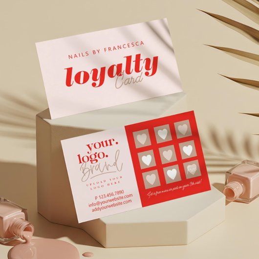 Modern Minimal Nail Salon Business Logo merk Klantenkaartje