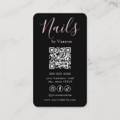 Modern Minimal Nail Technician QR Code Chic Visitekaartje (Achterkant)
