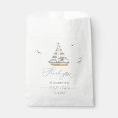 Modern Minimal Nautical Sailboat Baby shower Bedankzakje (Voorkant)