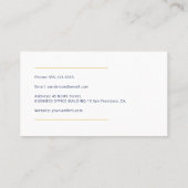 Modern minimal navy blue attorney at law visitekaartje (Achterkant)