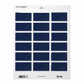 Modern Minimal Navy Blue Gold Wedding RSVP Adres Etiket (Full Sheet)