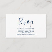 Modern Minimal, Navy Blue, RSVP reageren Informatiekaartje (Voorkant)