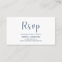 Modern Minimal, Navy Blue, RSVP reageren