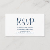 Modern Minimal, Navy Blue, RSVP reageren Informatiekaartje (Voorkant)