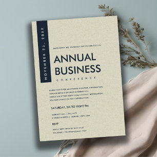 MODERN MINIMAL NAVY WHITE KRAFT CONFERENCE EVENT KAART