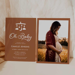 Modern Minimal OH Baby shower Invitation Kaart