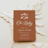 Modern Minimal OH Baby shower Invitation Kaart
