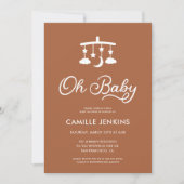 Modern Minimal OH Baby shower Invitation Kaart (Voorkant)