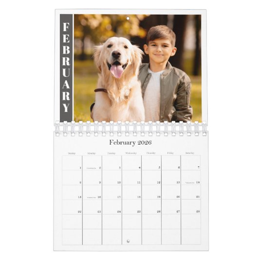 Modern Minimal One Photo Per Month Kalender (Feb 2026)