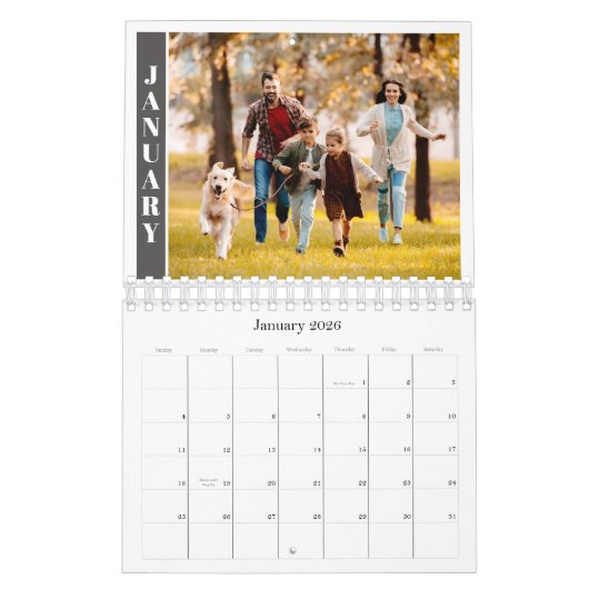 Modern Minimal One Photo Per Month Kalender (Jan 2026)