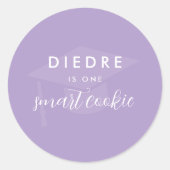 Modern Minimal One Smart Cookie Graduation Party Ronde Sticker (Voorkant)