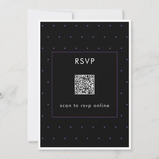 Modern Minimal Paarse Dertig Script Verjaardag QR Kaart (Achterkant)