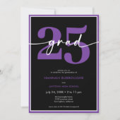 Modern Minimal Paarse Script Graduation Party Kaart (Voorkant)
