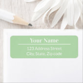 Modern Minimal Pastel Light Green Name Address Etiket (Insitu)