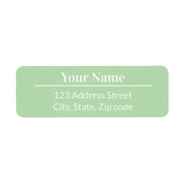 Modern Minimal Pastel Light Green Name Address Etiket