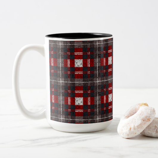 Modern Minimal Pattern Tweekleurige Koffiemok (Met donut)