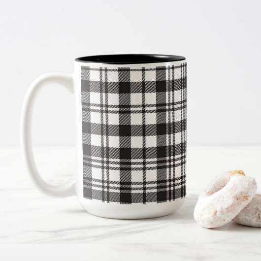 Modern Minimal Pattern Tweekleurige Koffiemok (Met donut)