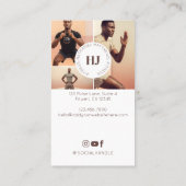 Modern Minimal Personal Trainer Photos & Monogram Visitekaartje (Achterkant)
