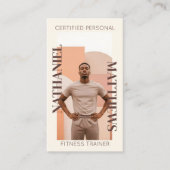 Modern Minimal Personal Trainer Photos & Monogram Visitekaartje (Voorkant)