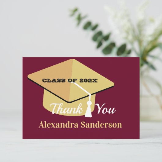 Modern Minimal Personaliseer School Class Afstuder Bedankkaart (Staand voorkant)