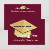 Modern Minimal Personaliseer School Class Afstuder Bedankkaart (Voorkant / Achterkant)