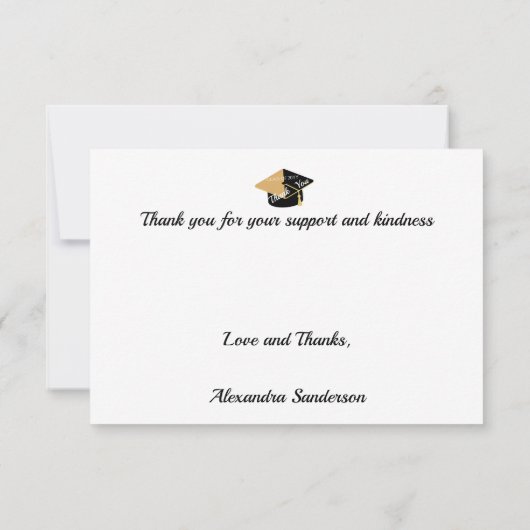 Modern Minimal Personaliseer School Class Afstuder Bedankkaart (Achterkant)