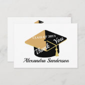 Modern Minimal Personaliseer School Class Afstuder Bedankkaart (Voorkant / Achterkant)